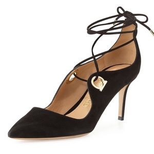 NWOT Salvatore Ferragamo Lace-up Heels, Black